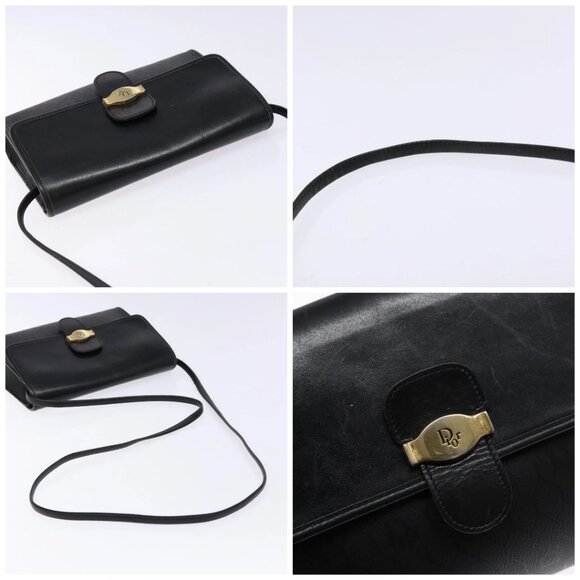 Christian Dior Honeycomb Canvas Shoulder Bag PVC Black Gold Auth 137748 - Picture 16 of 16